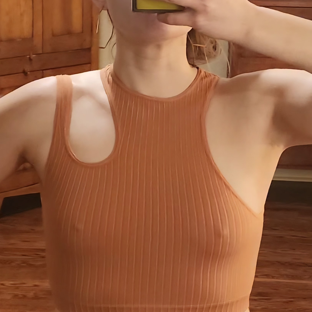 Urban Outfitters Ribbed Crop Top - Rust